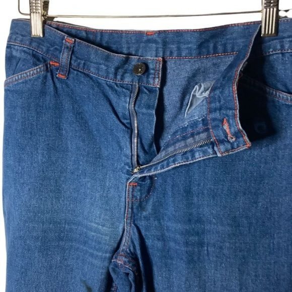 1970s Faded Glory by Appendagez Wide Leg Blue Jeans 100% Cotton Denim Jr Size 34 - Picture 16 of 16